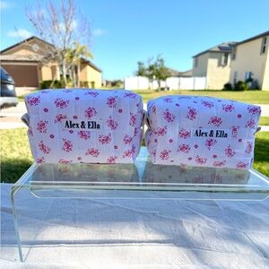 Pink Floral Cosmetic Bag